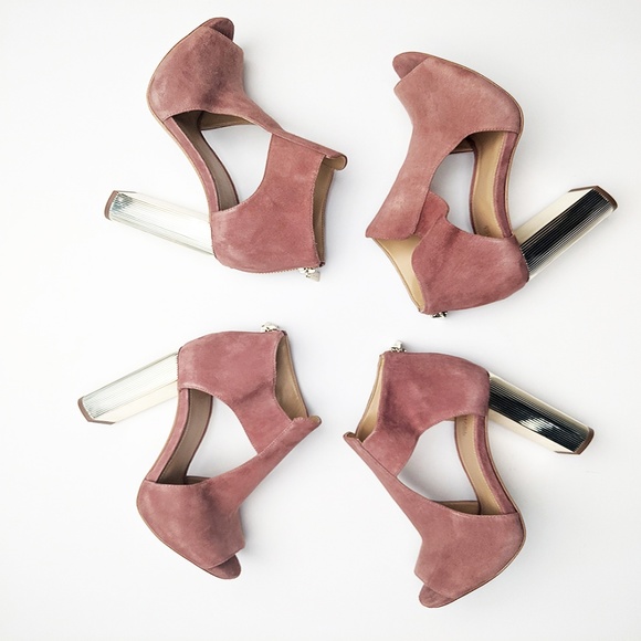 New Michael Kors Paloma Suede Open Toe Booties - Picture 2 of 8